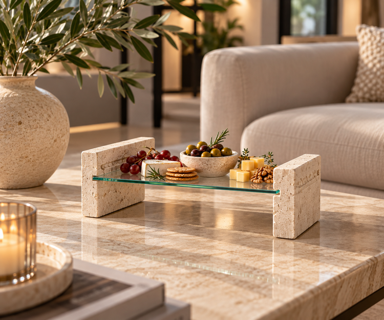 استند مزه خوری سنگی تراورتن