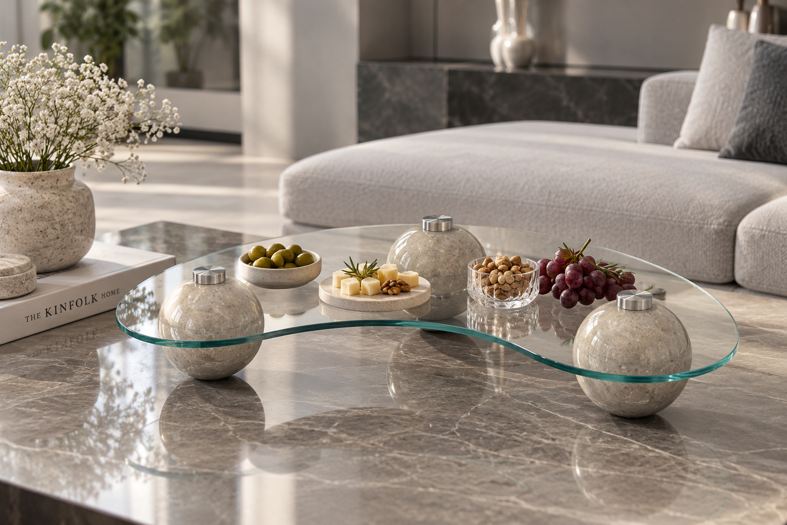 مزه خوری سه پایه توپی سنگ پرشین