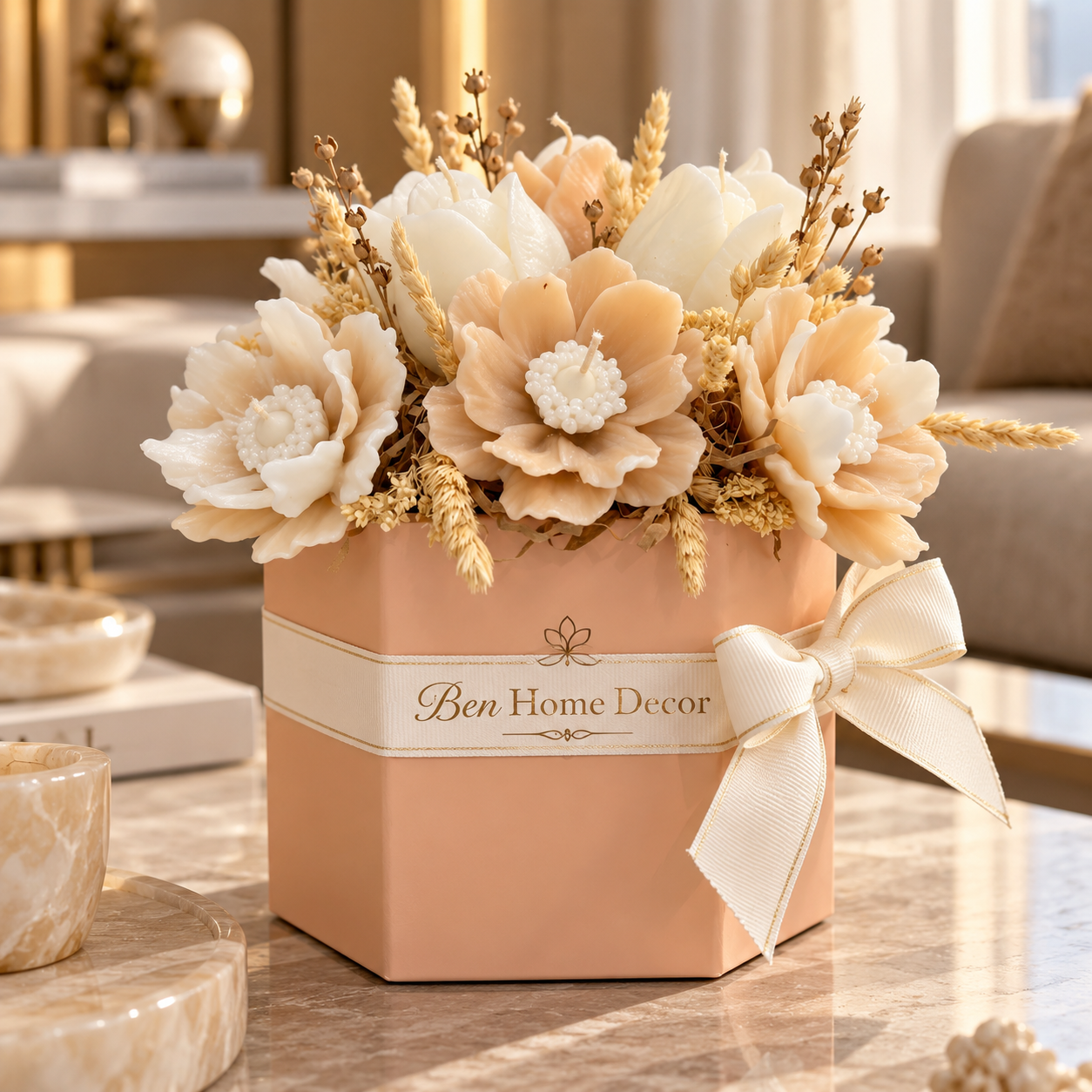 باکس شمع گل رز و آنمون Ben home