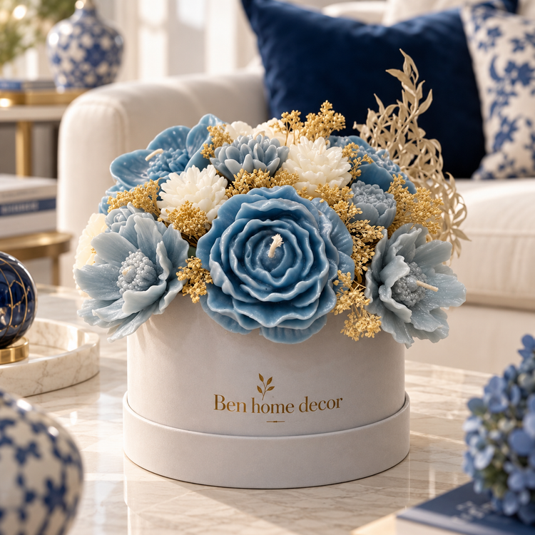 باکس شمع مدل blue garden برند بن هوم دکور
