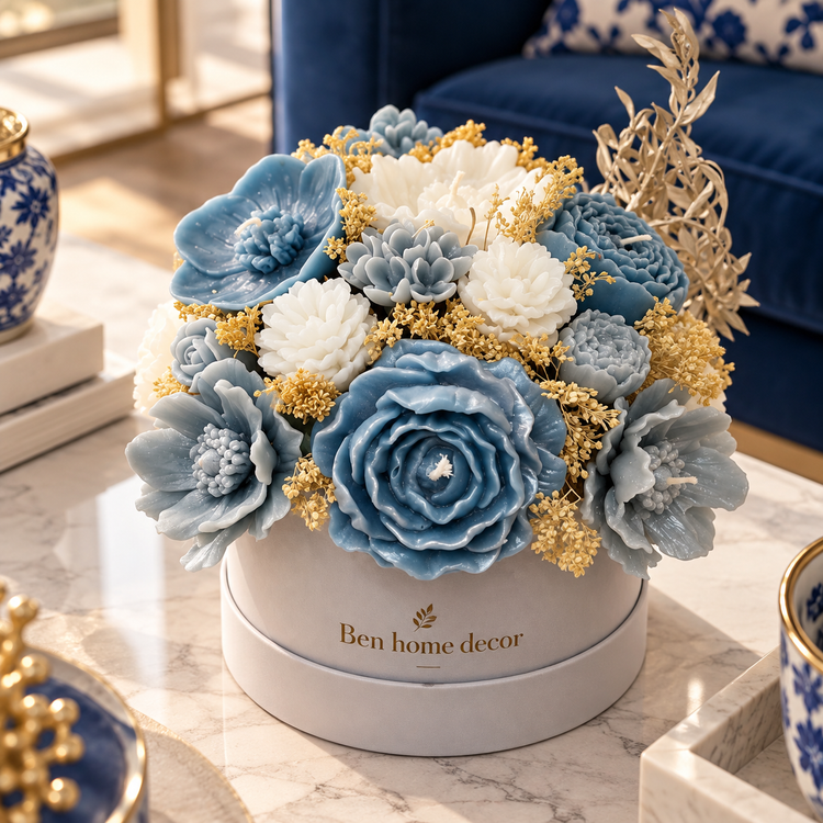 باکس شمع مدل blue garden برند بن هوم دکور
